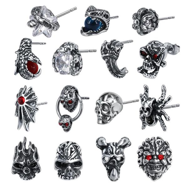 stud zs punk rock 316l stainless steel earrings for men 2 pcs hip hop skull earring with red cz stone male biker gothic jewelry, Golden;silver
stud zs punk rock 316l stainless steel earrings for men 2 pcs hip hop skull earring with red cz stone male biker gothic jewelry, Golden;silver