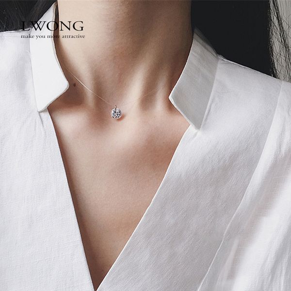 lwong 925 sterling silver pendant necklace transparent invisible fishing line shiny cubic zirconia choker necklaces & pendants, Golden;silver
lwong 925 sterling silver pendant necklace transparent invisible fishing line shiny cubic zirconia choker necklaces & pendants, Golden;silver