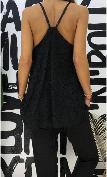 backless designer fashion women summer female clothes vest condole belt lace tshirts v-neck sleeveless, White
backless designer fashion women summer female clothes vest condole belt lace tshirts v-neck sleeveless, White