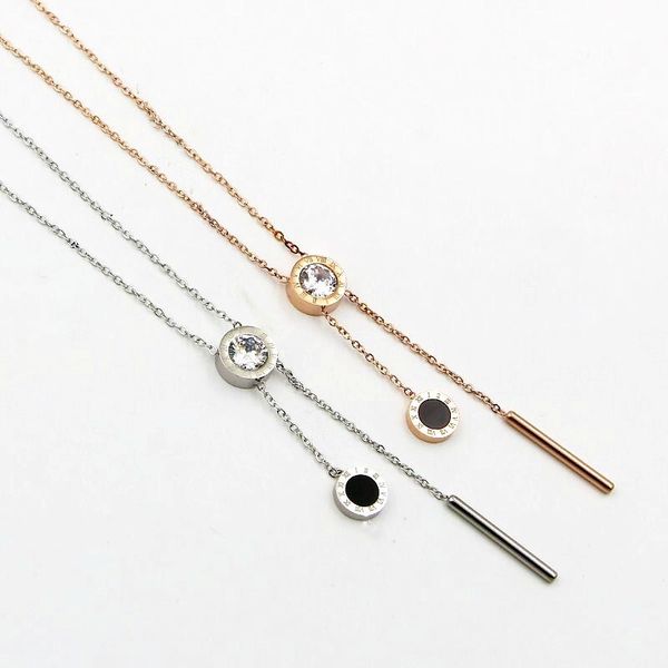 chains fashion jewelry women roman digital necklace stainless steel with cubic zirconia chain girl gift 3 colors, Silver
chains fashion jewelry women roman digital necklace stainless steel with cubic zirconia chain girl gift 3 colors, Silver