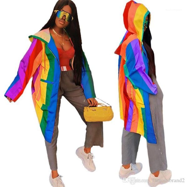 fashion panelled rainbow print womens cardigan outerwears casual loose females clothing womens mulit color designer hooded jackets, Black;brown
fashion panelled rainbow print womens cardigan outerwears casual loose females clothing womens mulit color designer hooded jackets, Black;brown