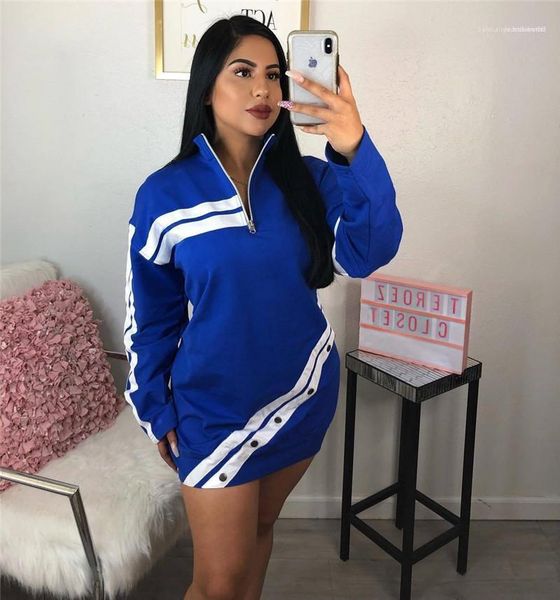 short dress fashion donna casual apparel womens designer sport style dress double stripe print zipper stand collar ladies, Black;gray
short dress fashion donna casual apparel womens designer sport style dress double stripe print zipper stand collar ladies, Black;gray