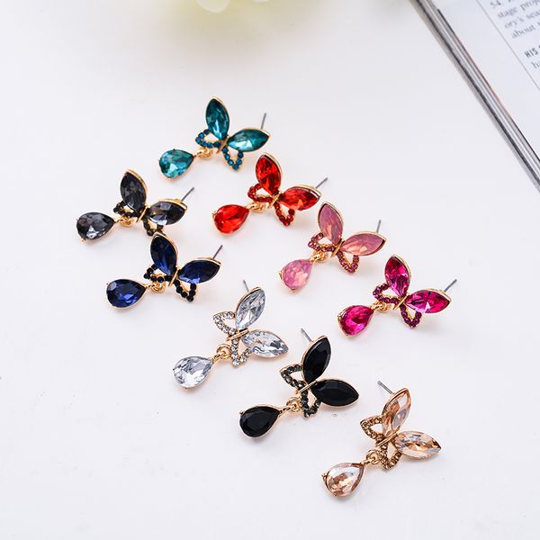 stud lubov 9 colors butterfly resin stone piercing earrings crystal waterdrop trendy women party jewelry christmas gift, Golden;silver
stud lubov 9 colors butterfly resin stone piercing earrings crystal waterdrop trendy women party jewelry christmas gift, Golden;silver