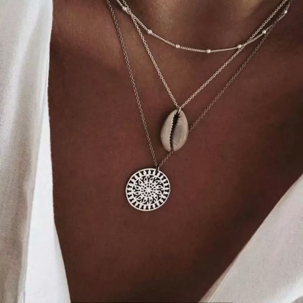 hollow out bohemian shell necklace women alloy chain necklace jewelry accessories women pendants memorial day gift, Silver
hollow out bohemian shell necklace women alloy chain necklace jewelry accessories women pendants memorial day gift, Silver