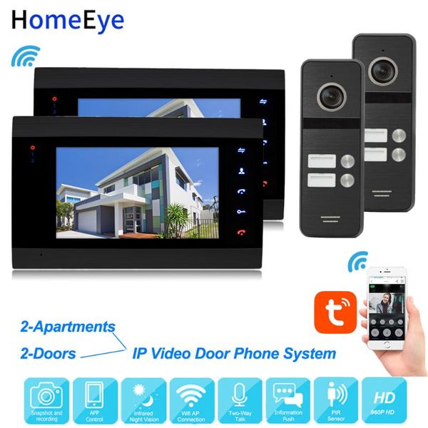 video door phones tuyasmart app remote unlock ip phone wifi intercom 2-apartments2-doors 960p home security access control system 
video door phones tuyasmart app remote unlock ip phone wifi intercom 2-apartments2-doors 960p home security access control system