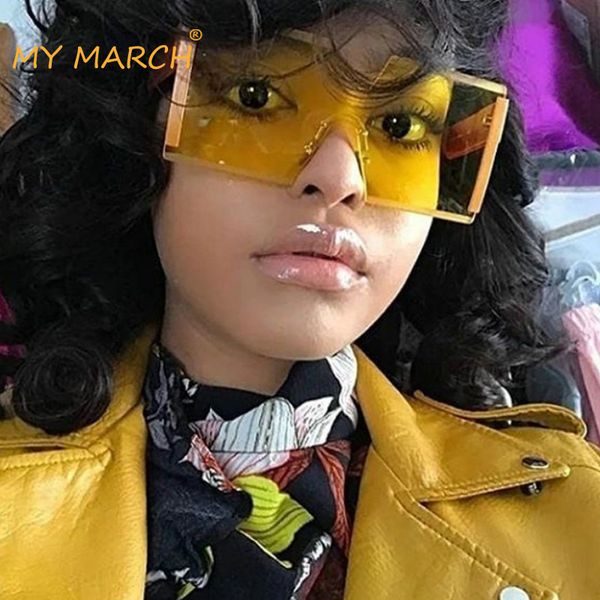 sunglasses fashion oversized square rimless women brand designer flat big sun glasses female one piece travel gafa de sol, White;black
sunglasses fashion oversized square rimless women brand designer flat big sun glasses female one piece travel gafa de sol, White;black