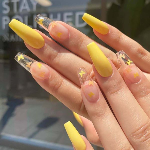 false nails 24pcs ballerina fake european and american girl lemon yellow solid color butterfly coffin extension mold, Red;gold
false nails 24pcs ballerina fake european and american girl lemon yellow solid color butterfly coffin extension mold, Red;gold
