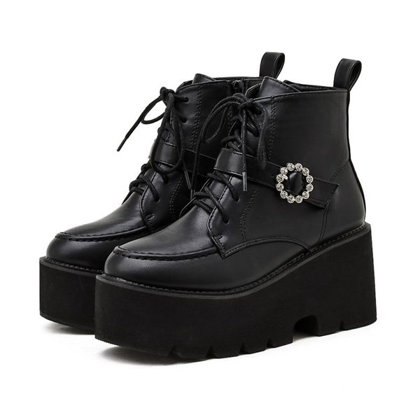 ymechic autumn winter ankle platform boots for women cross-tied buckle zipper thick heels black shoes woman comfortable new 2020
ymechic autumn winter ankle platform boots for women cross-tied buckle zipper thick heels black shoes woman comfortable new 2020