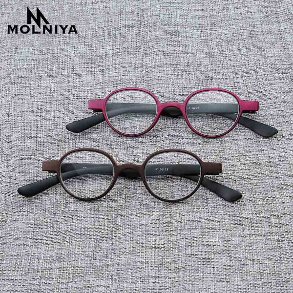 molniya portable small frame round reading glasses soft ultralight anti fatigue resin presbyopic glasses female male unisex, White;black
molniya portable small frame round reading glasses soft ultralight anti fatigue resin presbyopic glasses female male unisex, White;black