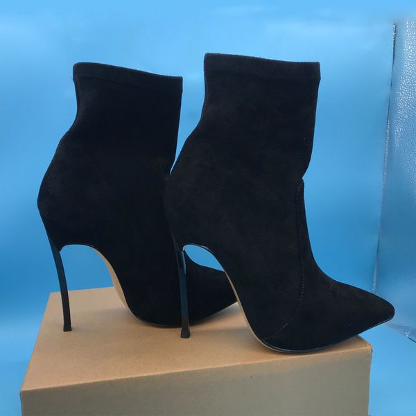 cow suede women ankle boots thin heel women pointed toe sewing real leather boots, Black
cow suede women ankle boots thin heel women pointed toe sewing real leather boots, Black