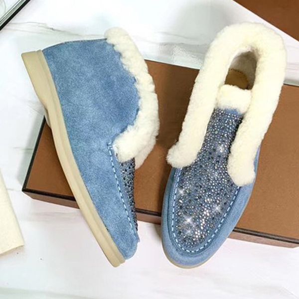wool women snow boots crystal studded flat winter shoes femme slip on natural fur warm short boots blingbling, Black
wool women snow boots crystal studded flat winter shoes femme slip on natural fur warm short boots blingbling, Black