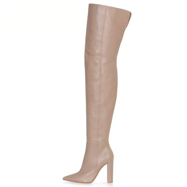 boots winter and spring autumn leather thick heel fashion pointed side zipper high women's heels, Black
boots winter and spring autumn leather thick heel fashion pointed side zipper high women's heels, Black