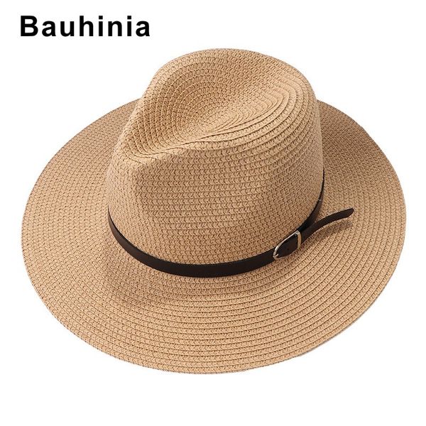 bauhinia brand straw hat female summer sunscreen solid color belt shading wild breathable jazz hat bowler, Blue;gray
bauhinia brand straw hat female summer sunscreen solid color belt shading wild breathable jazz hat bowler, Blue;gray