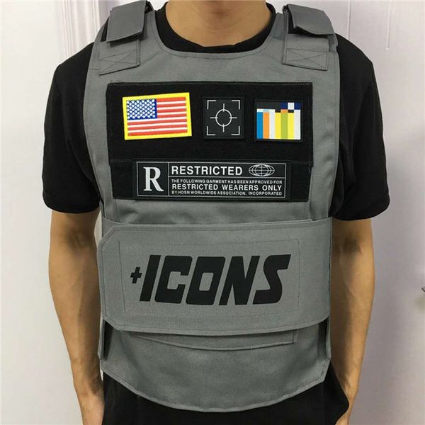 new mens designer vests of fashion suitable mens hip hop rapper skateboard street dance pockets waistcoats can be customized safety vests, Black;white
new mens designer vests of fashion suitable mens hip hop rapper skateboard street dance pockets waistcoats can be customized safety vests, Black;white