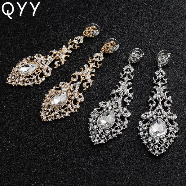classic baroque wedding earrings for women austrian crystal bridal drop earrings for gifts party bride bridesmaids, Silver
classic baroque wedding earrings for women austrian crystal bridal drop earrings for gifts party bride bridesmaids, Silver