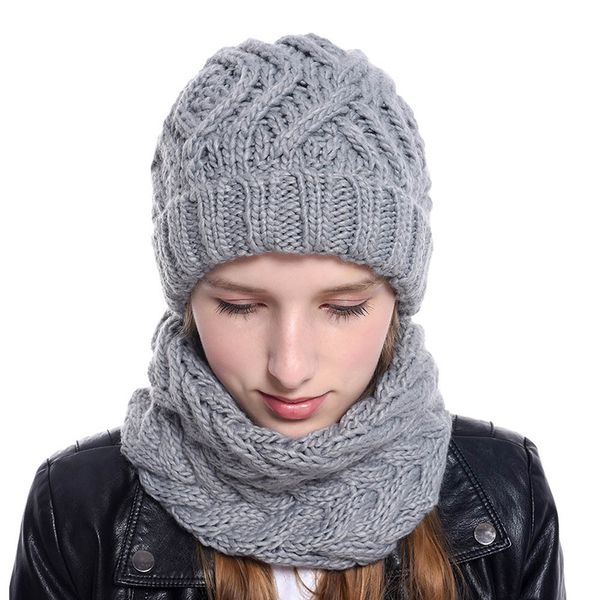 beanie hat women autumn winter skullies warm thick knitted hat scarf set for winter warmer knitting wool hats, Blue;gray
beanie hat women autumn winter skullies warm thick knitted hat scarf set for winter warmer knitting wool hats, Blue;gray