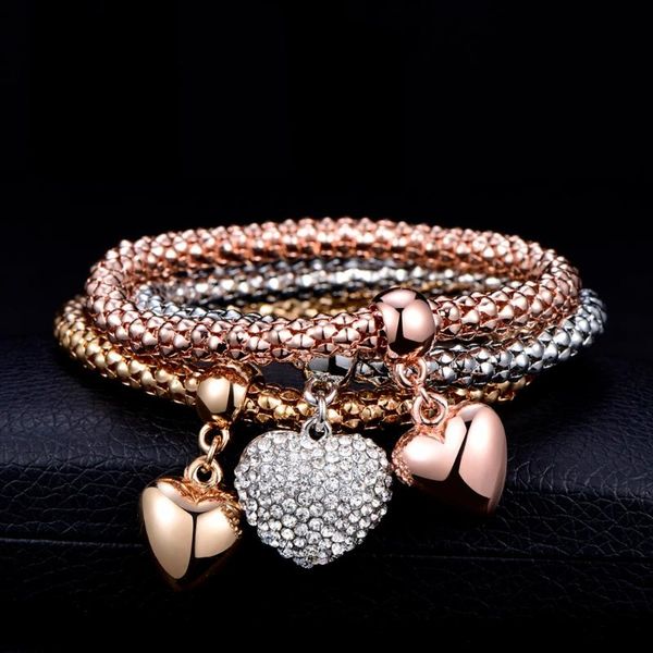 3pcs crystal heart charm bracelets rose gold silver colors popcorn chain rhinestone pendant bracelet for women 2020 dropshipping, Black
3pcs crystal heart charm bracelets rose gold silver colors popcorn chain rhinestone pendant bracelet for women 2020 dropshipping, Black