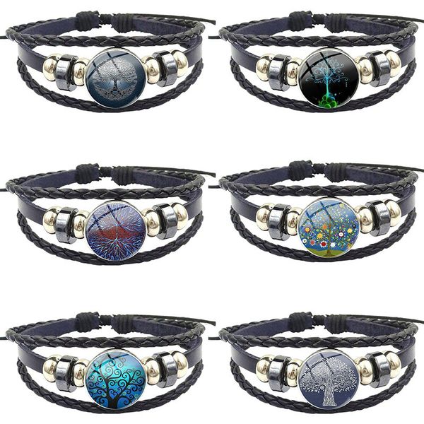 for women handmade girls new brand jewelry with glass caochon black leather bracelet bangle blue tree of life, Golden;silver
for women handmade girls new brand jewelry with glass caochon black leather bracelet bangle blue tree of life, Golden;silver