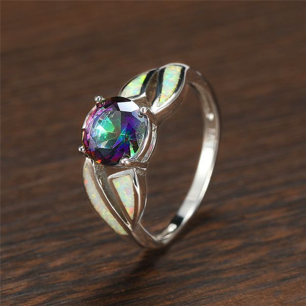 wedding rings luxury female rainbow crystal stone ring vintage silver color opal engagement charm round thin for women, Slivery;golden
wedding rings luxury female rainbow crystal stone ring vintage silver color opal engagement charm round thin for women, Slivery;golden