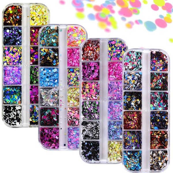 12 grids 3d nail art glitter round ultrathin sequin paillette mini uv gel polish flakes powder mix color manicure decoration jip, Silver;gold
12 grids 3d nail art glitter round ultrathin sequin paillette mini uv gel polish flakes powder mix color manicure decoration jip, Silver;gold