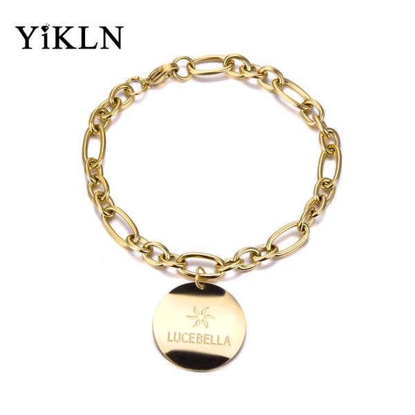 link, chain yikln trendy bohemia style tag charm bracelets jewelry titanium stainless steel & link office bracelet for women yb19061, Black
link, chain yikln trendy bohemia style tag charm bracelets jewelry titanium stainless steel & link office bracelet for women yb19061, Black