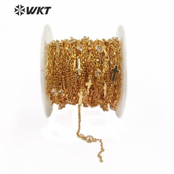 wt-rbc130 wholesale 5 meters cubic zirconia & cross brass chain in gold electroplated rosary chain for jewelry making necklace, Silver
wt-rbc130 wholesale 5 meters cubic zirconia & cross brass chain in gold electroplated rosary chain for jewelry making necklace, Silver