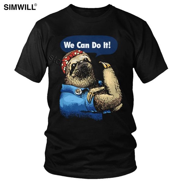 male we can do it sloth tee crazy humor animal print tshirt short sleeved pure cotton t shirt trend summer apparel funny t-shirt
male we can do it sloth tee crazy humor animal print tshirt short sleeved pure cotton t shirt trend summer apparel funny t-shirt