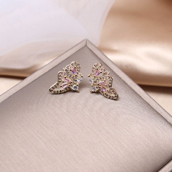 stud shiny side fashion brand jewelry pink crystal butterfly earrings for women gift elegant zirconia, Golden;silver
stud shiny side fashion brand jewelry pink crystal butterfly earrings for women gift elegant zirconia, Golden;silver