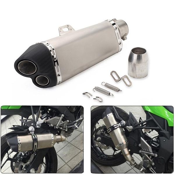 stainless steel 51mm universal motorcycle end pipe dual outlet holes db killer slip on exhaust rear muffler
stainless steel 51mm universal motorcycle end pipe dual outlet holes db killer slip on exhaust rear muffler