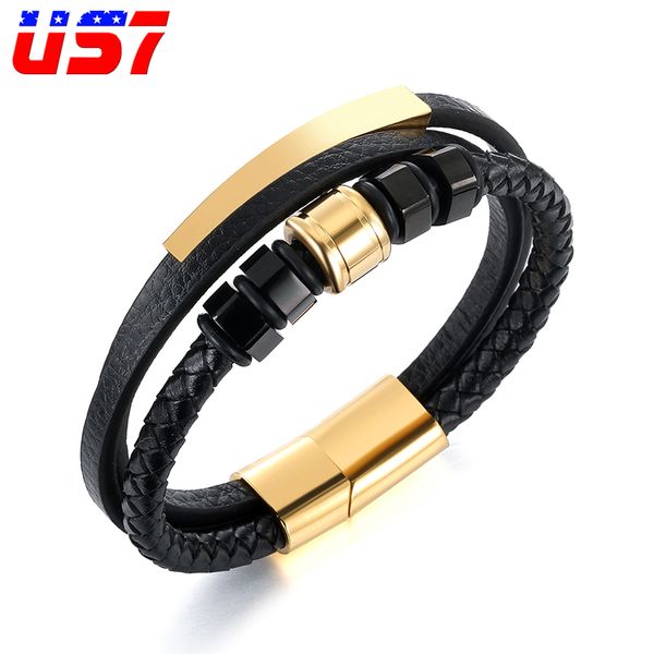 us7 multi-layers handmade genuine leather bracelets & bangles clasp stainless steel charm bracelet bangle for men jewelry gift, Golden;silver
us7 multi-layers handmade genuine leather bracelets & bangles clasp stainless steel charm bracelet bangle for men jewelry gift, Golden;silver