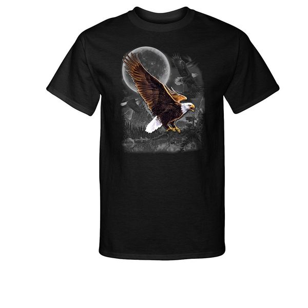 2019 new fashion tee shirt casual golden eagle and shadow with moon t-shirt