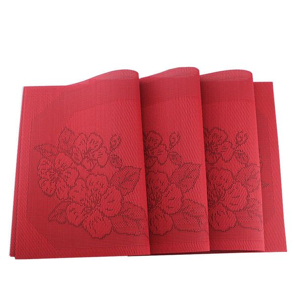 red flower placemats set of 6 heat insulation resistant kitchen dinner table mats pvc non slip washable dining table placemat t200415
red flower placemats set of 6 heat insulation resistant kitchen dinner table mats pvc non slip washable dining table placemat t200415