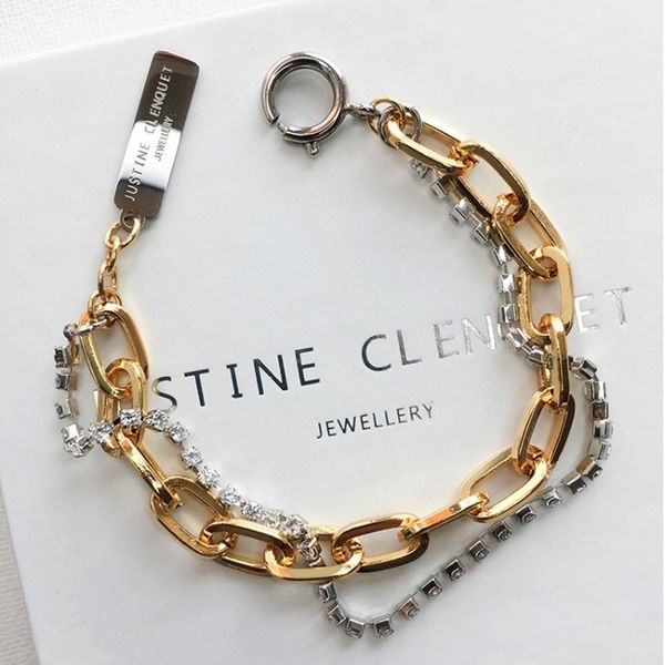 justine clenquet new simple fashion trendy metal chain rhinestone stitching bracelet
justine clenquet new simple fashion trendy metal chain rhinestone stitching bracelet