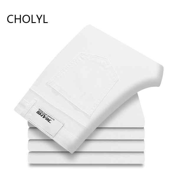 men's white jeans fashion casual classic style slim fit soft trousers male brand advanced stretch pants, Blue
men's white jeans fashion casual classic style slim fit soft trousers male brand advanced stretch pants, Blue