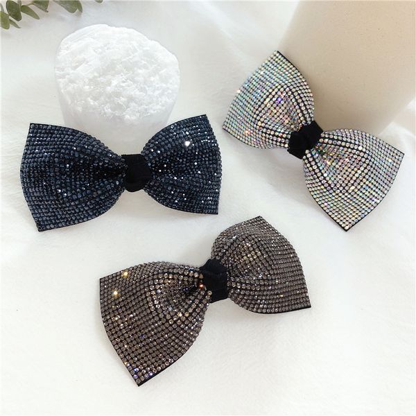 women elegant fashion bowknot hair clip headdress crystal pearl black diamond spring clip hairpin headwear hari accessories
women elegant fashion bowknot hair clip headdress crystal pearl black diamond spring clip hairpin headwear hari accessories