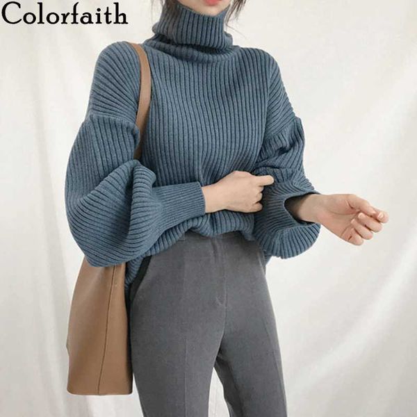 colorfaith women pullovers sweater new 2020 knitted autumn winter thick warm turtleneck lantern sleeve casual loose sw8009, White;black
colorfaith women pullovers sweater new 2020 knitted autumn winter thick warm turtleneck lantern sleeve casual loose sw8009, White;black