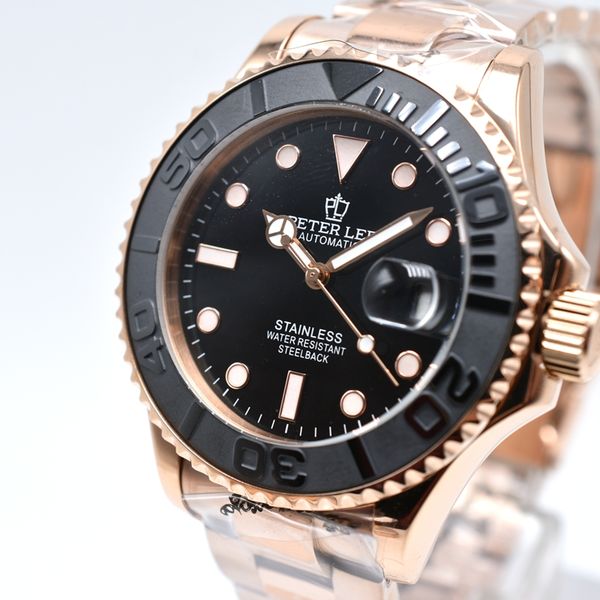 peter lee daydate mechanical automatic men watches dropshipping classic ceramic bezel stainless steel gold watch, Slivery;brown
peter lee daydate mechanical automatic men watches dropshipping classic ceramic bezel stainless steel gold watch, Slivery;brown