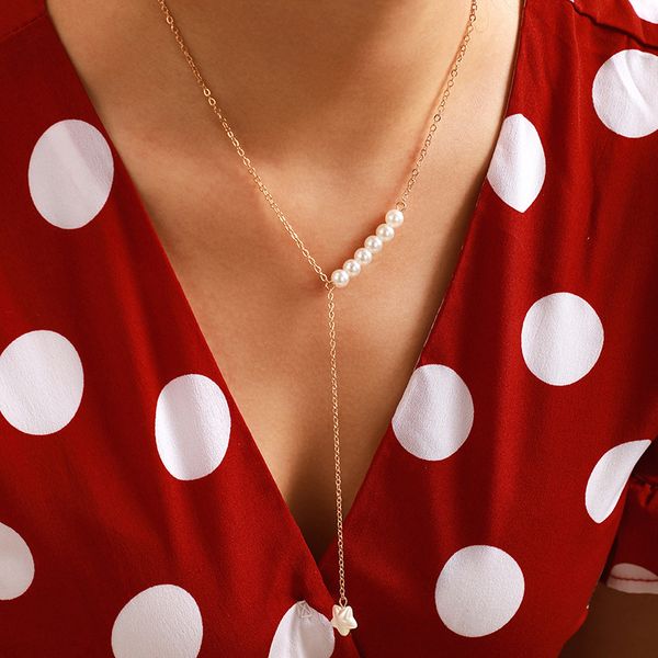 elegant female star pearl pendant long necklace charming women wedding gold clavicle chain choker fashion jewelry girl gift, Silver
elegant female star pearl pendant long necklace charming women wedding gold clavicle chain choker fashion jewelry girl gift, Silver