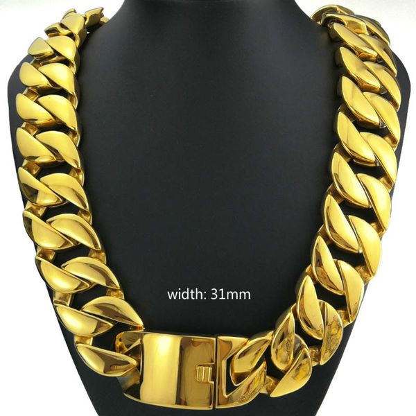 gold filled 316l stainless steel all polished 31mm width very heavy long chain 60-90cm necklace jewelry n39 a, Silver
gold filled 316l stainless steel all polished 31mm width very heavy long chain 60-90cm necklace jewelry n39 a, Silver
