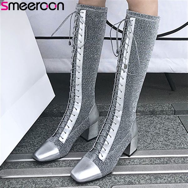 smeeroon genuine leather boots 2020 new arrive knee high boots fashion genuine leather shoes sqaure toe high heels woman, Black
smeeroon genuine leather boots 2020 new arrive knee high boots fashion genuine leather shoes sqaure toe high heels woman, Black