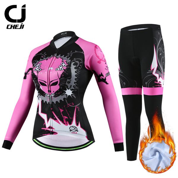 racing sets cheji winter windproof riding cycling jersey set women thermal fleece road bike clothing sports breathable bicycle, Black;blue
racing sets cheji winter windproof riding cycling jersey set women thermal fleece road bike clothing sports breathable bicycle, Black;blue