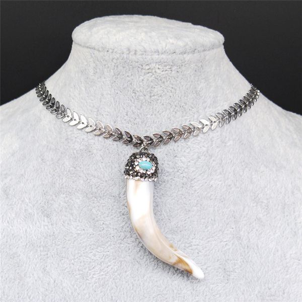 pendant necklaces afawa doreen stainless steel resin boho chic necklace horn-shaped colorful micro pave clear rhinestone jewelry collares nb, Silver
pendant necklaces afawa doreen stainless steel resin boho chic necklace horn-shaped colorful micro pave clear rhinestone jewelry collares nb, Silver