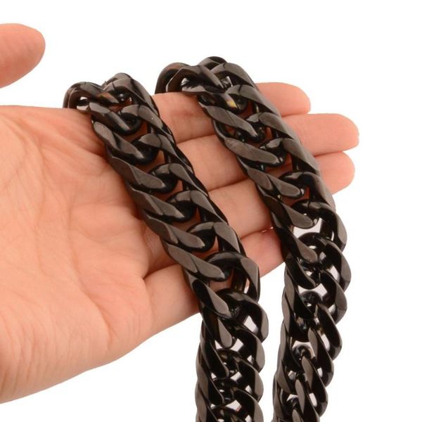 custom size 7"-40" 21mm width heavy thick black tone curb cuban 316l stainless steel necklace link mens chain hip hop jewelry, Silver
custom size 7"-40" 21mm width heavy thick black tone curb cuban 316l stainless steel necklace link mens chain hip hop jewelry, Silver
