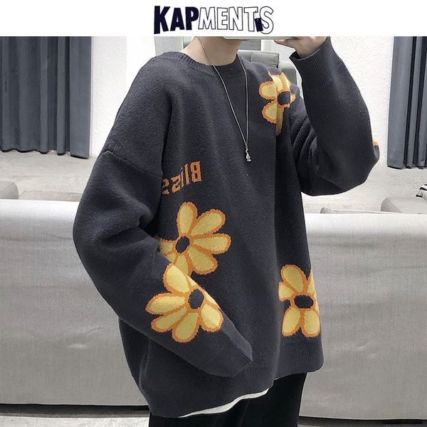 men's sweaters kapments men flower winter knitted sweater 2021 korean fashion mens harajuku o-neck autumn male vintage pullovers coat, White;black
men's sweaters kapments men flower winter knitted sweater 2021 korean fashion mens harajuku o-neck autumn male vintage pullovers coat, White;black