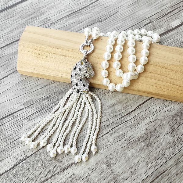 4pcs /leopard head charm pendant cz micro pave connector,natural shell pearl beads chain tassels women jewelry necklace, Silver
4pcs /leopard head charm pendant cz micro pave connector,natural shell pearl beads chain tassels women jewelry necklace, Silver