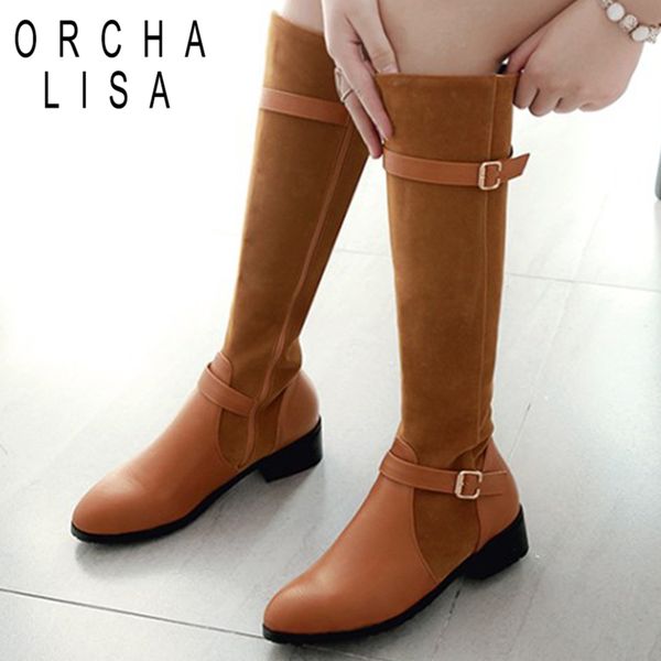 orcha lisa женщины колено высокие сапоги повседневный площади низкие каблуки motorcycle boots новая осень зима обувь женская botas mujer c85, Black
orcha lisa женщины колено высокие сапоги повседневный площади низкие каблуки motorcycle boots новая осень зима обувь женская botas mujer c85, Black