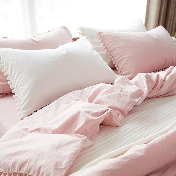 bedding sets 30 wihte pink with washed ball decorative microfiber fabric king duvet cover pillowcase comfortable
bedding sets 30 wihte pink with washed ball decorative microfiber fabric king duvet cover pillowcase comfortable