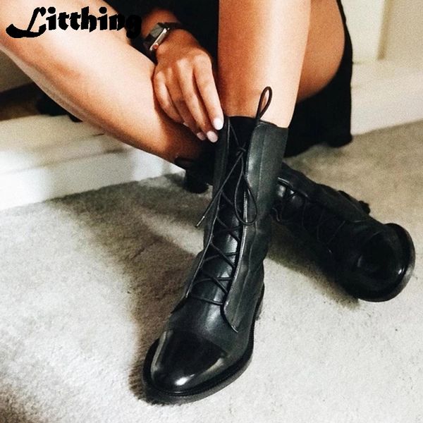 litthing new women pu leather ankle boots ladies lace up fashion boots woman pointed toe short female solid shoe plus size, Black
litthing new women pu leather ankle boots ladies lace up fashion boots woman pointed toe short female solid shoe plus size, Black