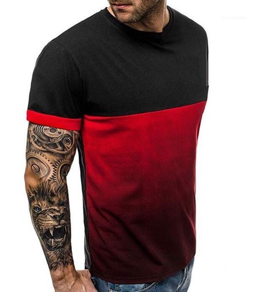 gym fitness sports tees short sleeved 19ss new mens summer tshirts color patchwork, White;black
gym fitness sports tees short sleeved 19ss new mens summer tshirts color patchwork, White;black