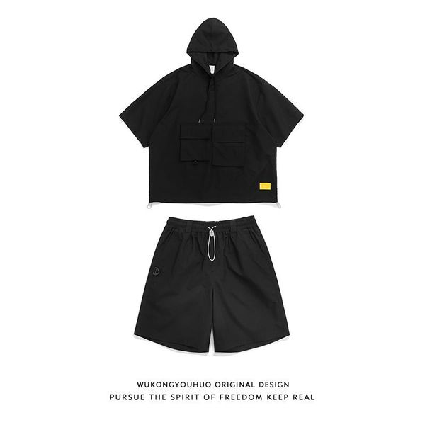 Trendy Wukong Available Summer New European and American Functional Three-dimensional Pocket Tooling Hooded Short-Sleeved Loose Casual Short
Trendy Wukong Available Summer New European and American Functional Three-dimensional Pocket Tooling Hooded Short-Sleeved Loose Casual Short